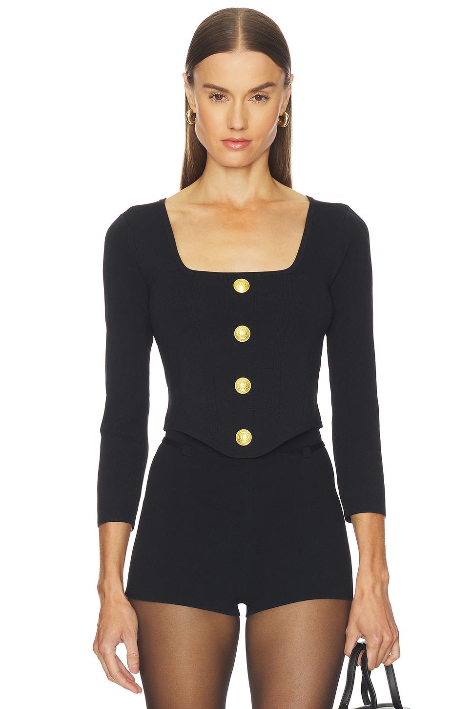 sasha 3/4 knit corset top