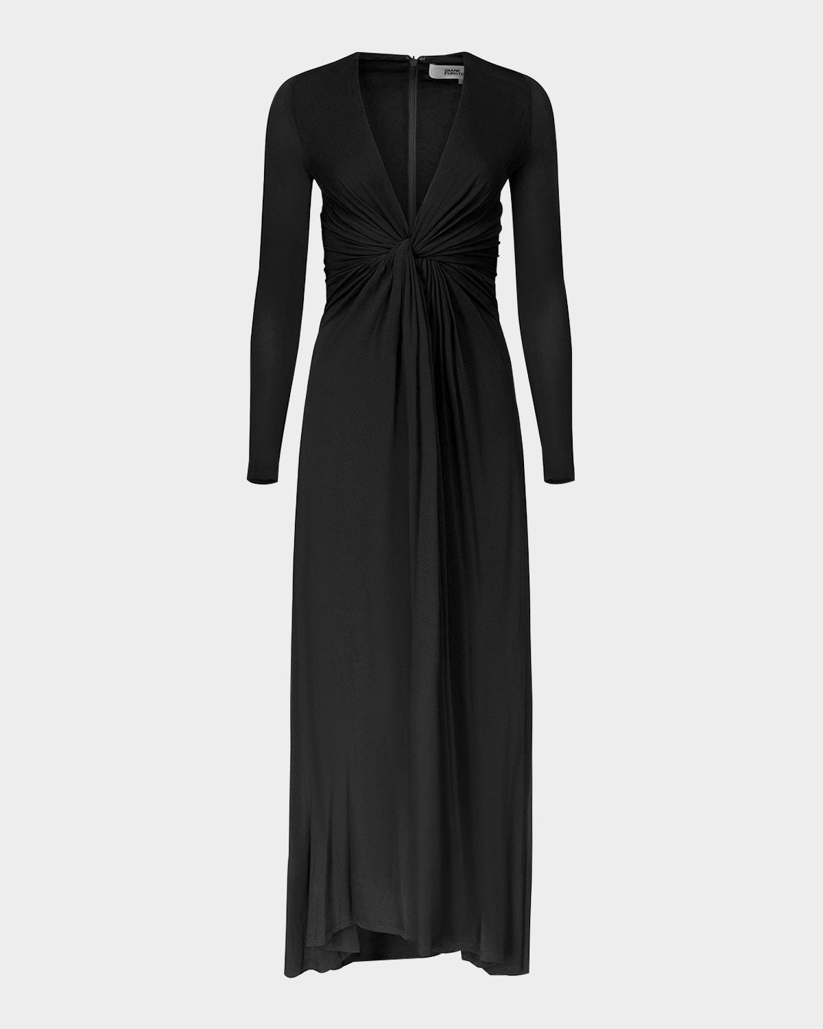 sasha deep v-neck twist gown