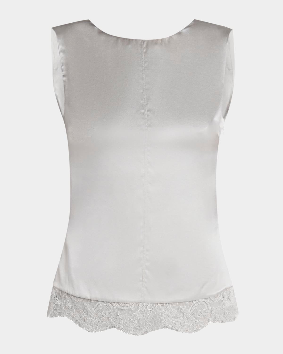 satin and lace sleeveless top