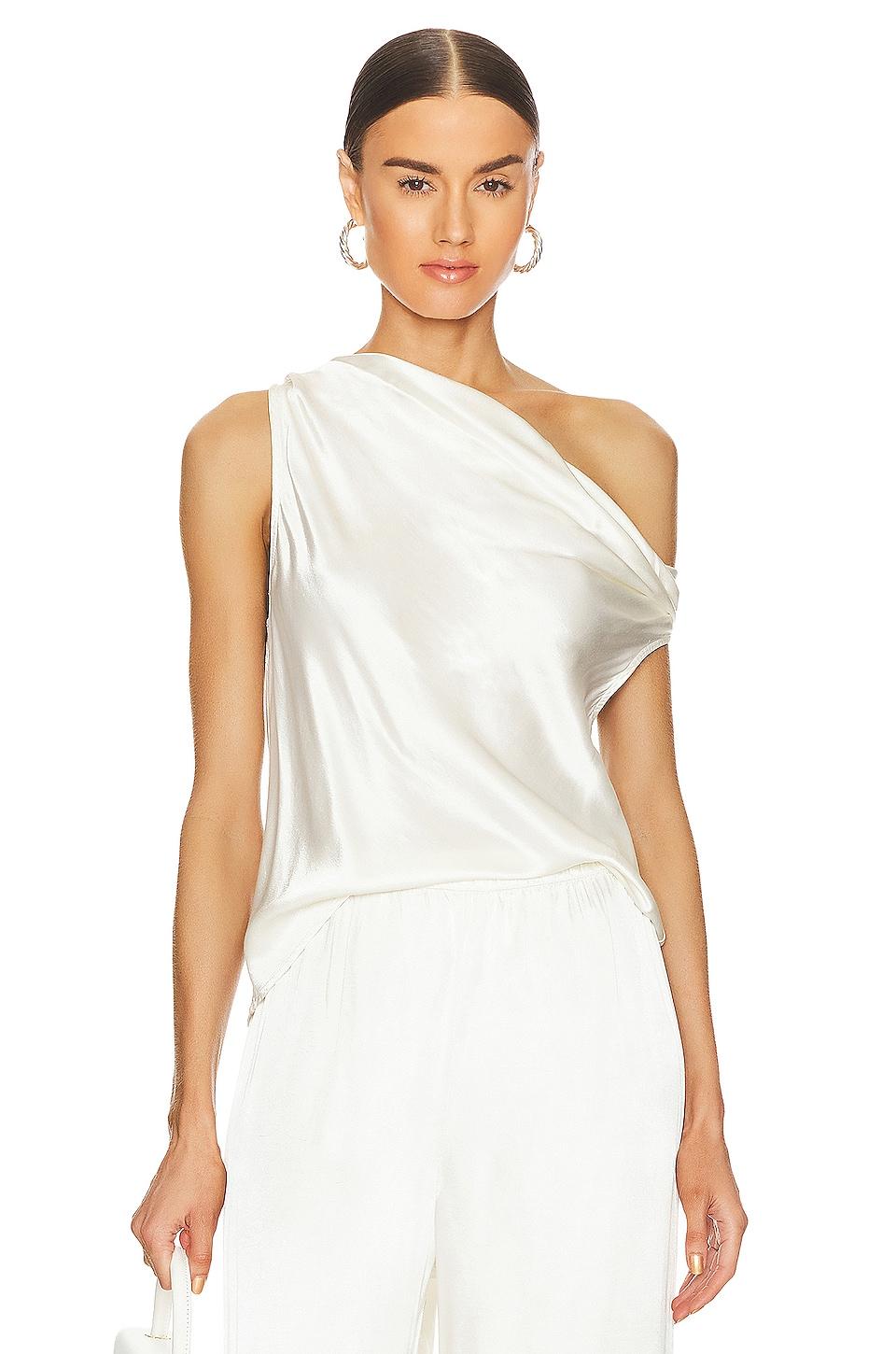 satin bias off shoulder top