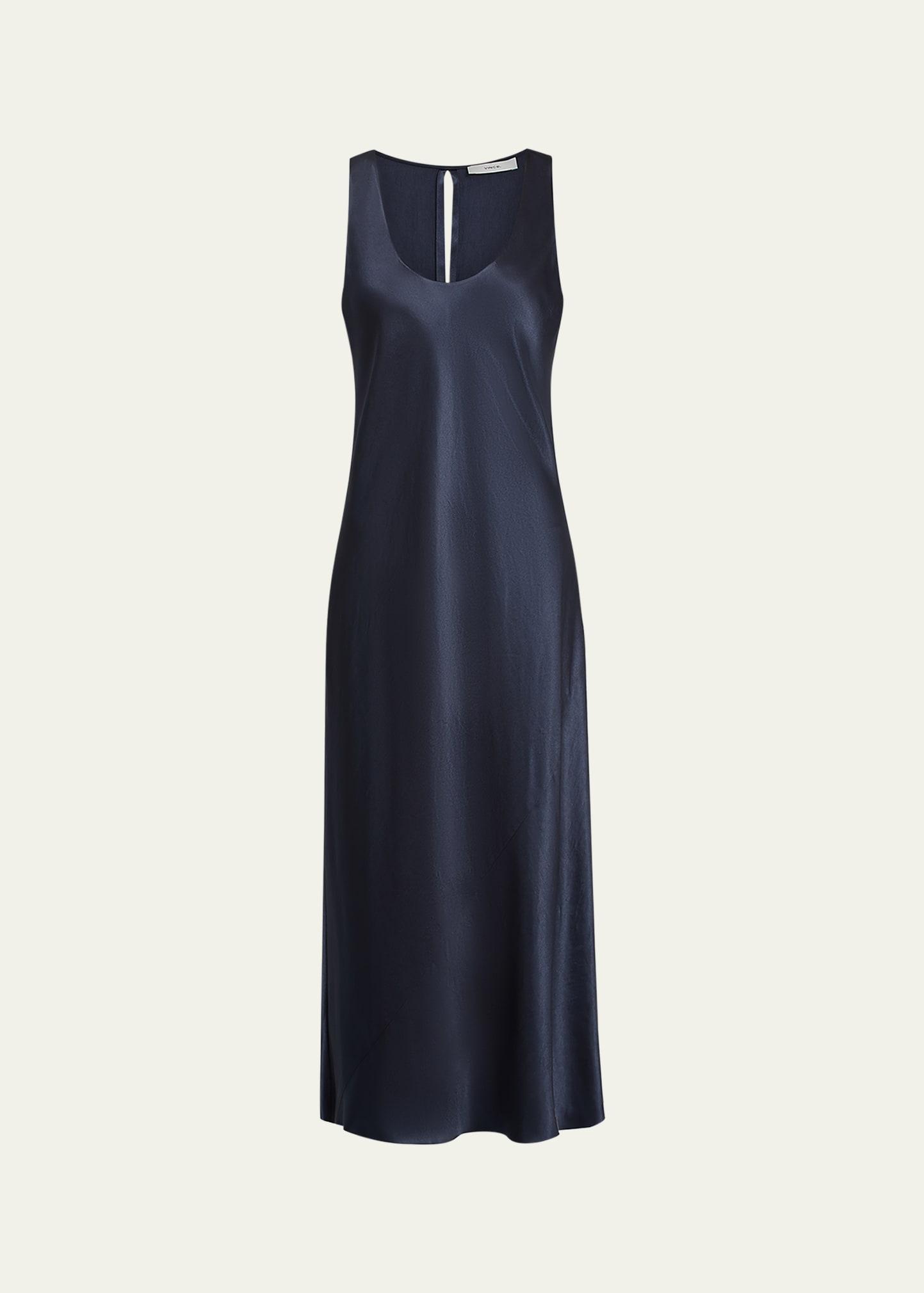 satin bias tank dress
