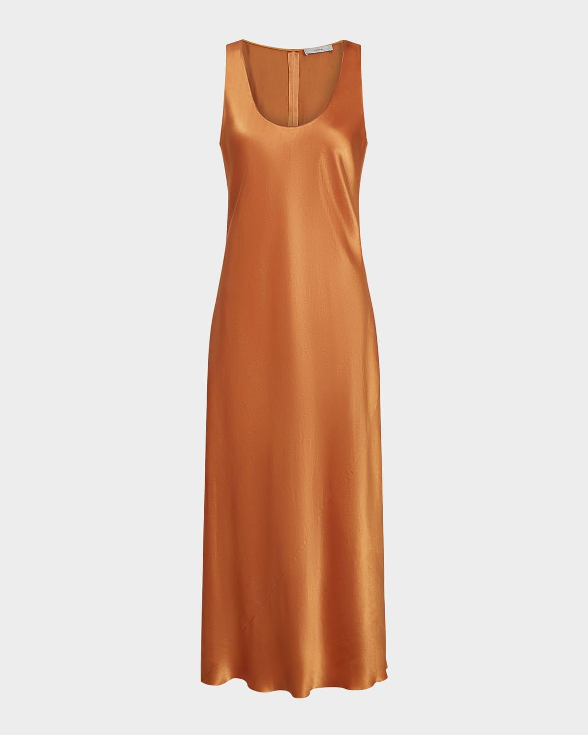 satin bias tank dress