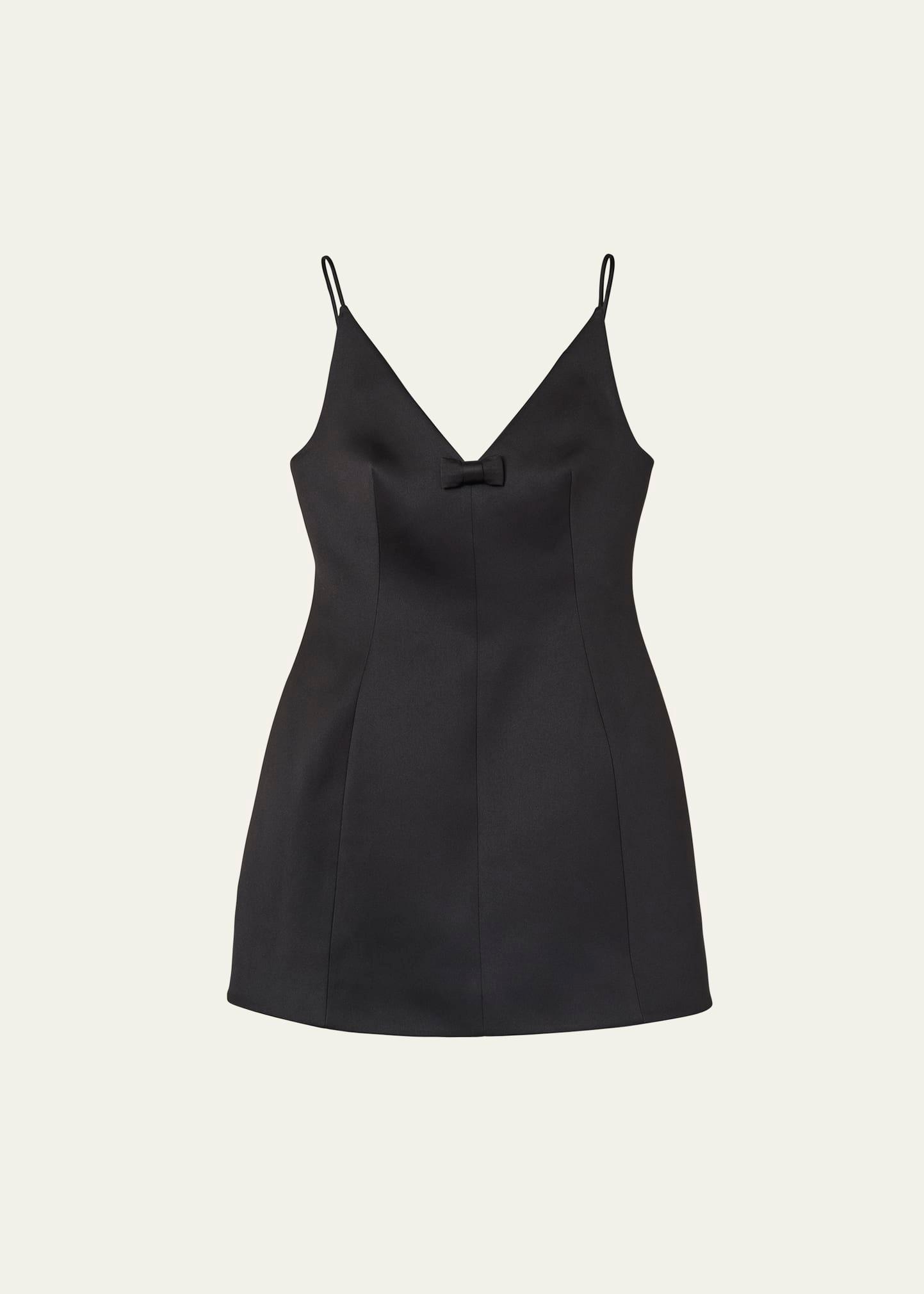 satin bow mini dress