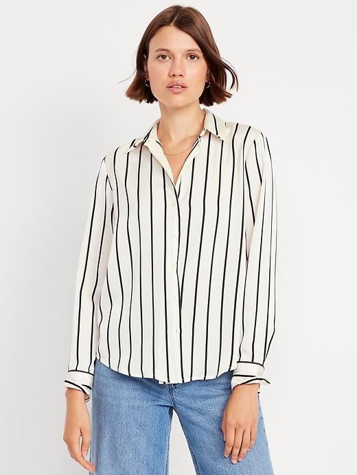 satin button-down shirt