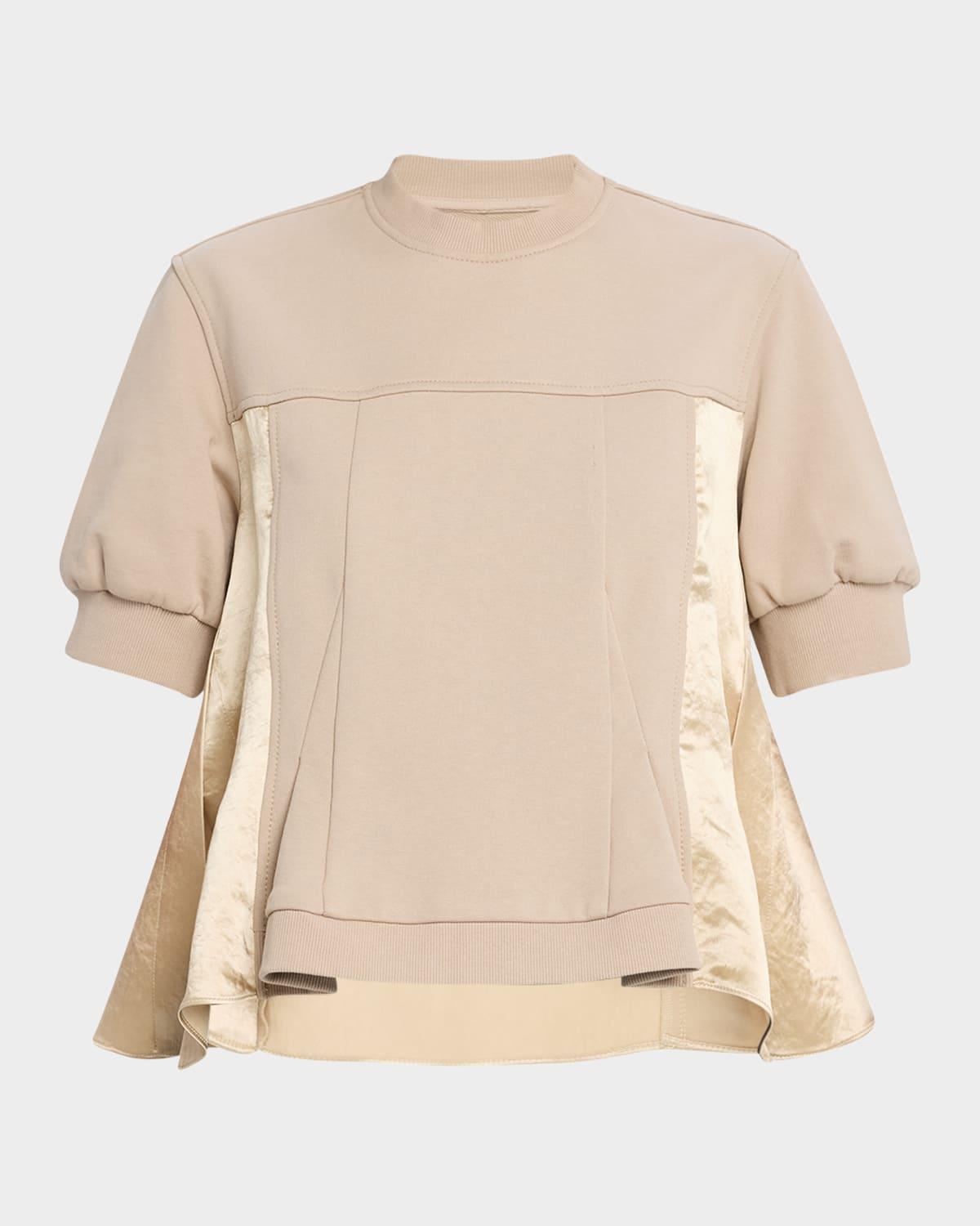satin combo flounce top