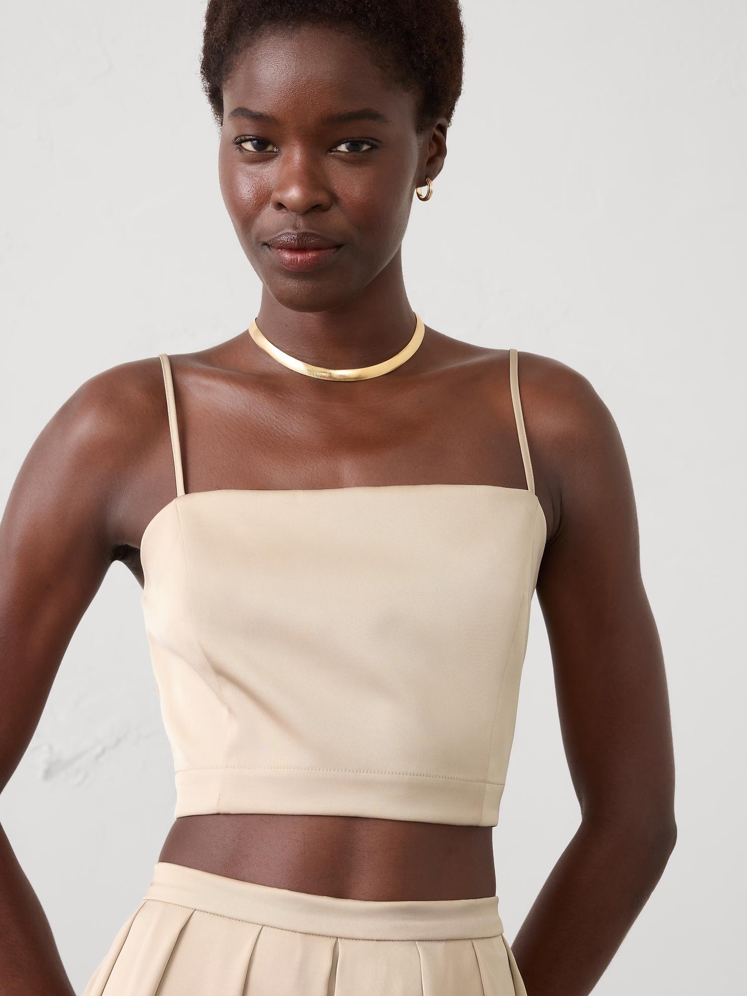 satin cropped camisole