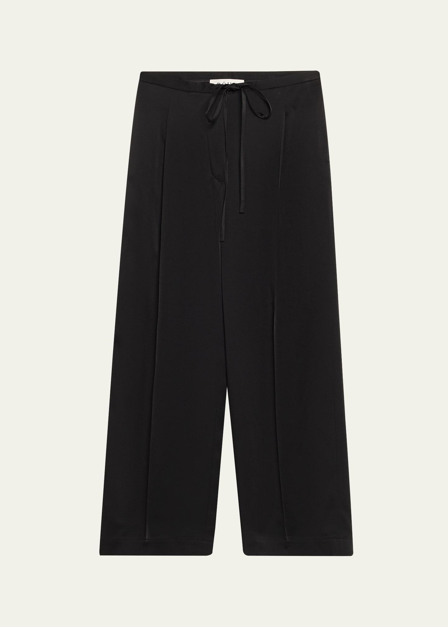 satin drawstring trousers