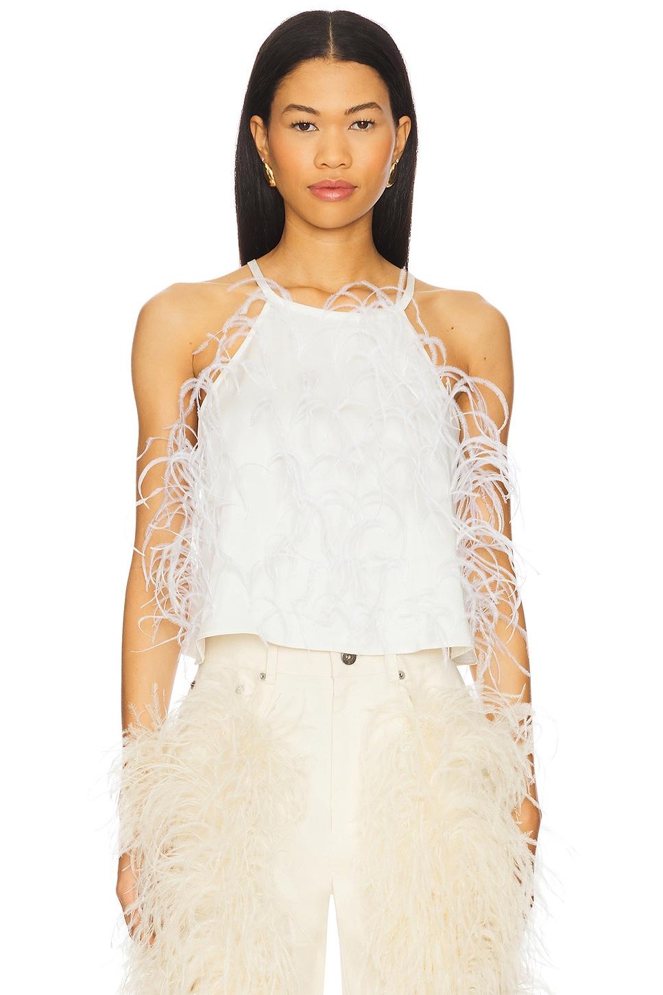 satin halter cami with feather