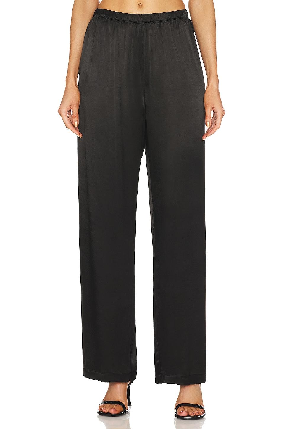 satin high waist wide leg