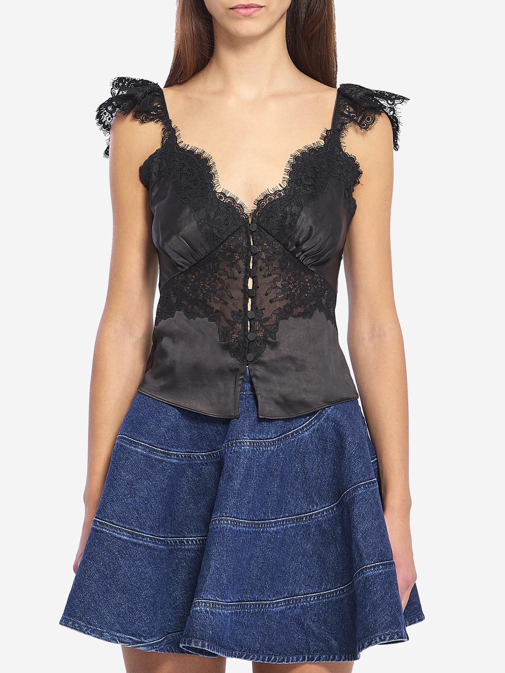 satin lace top