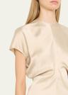 satin maxi dress with slouch waist detail