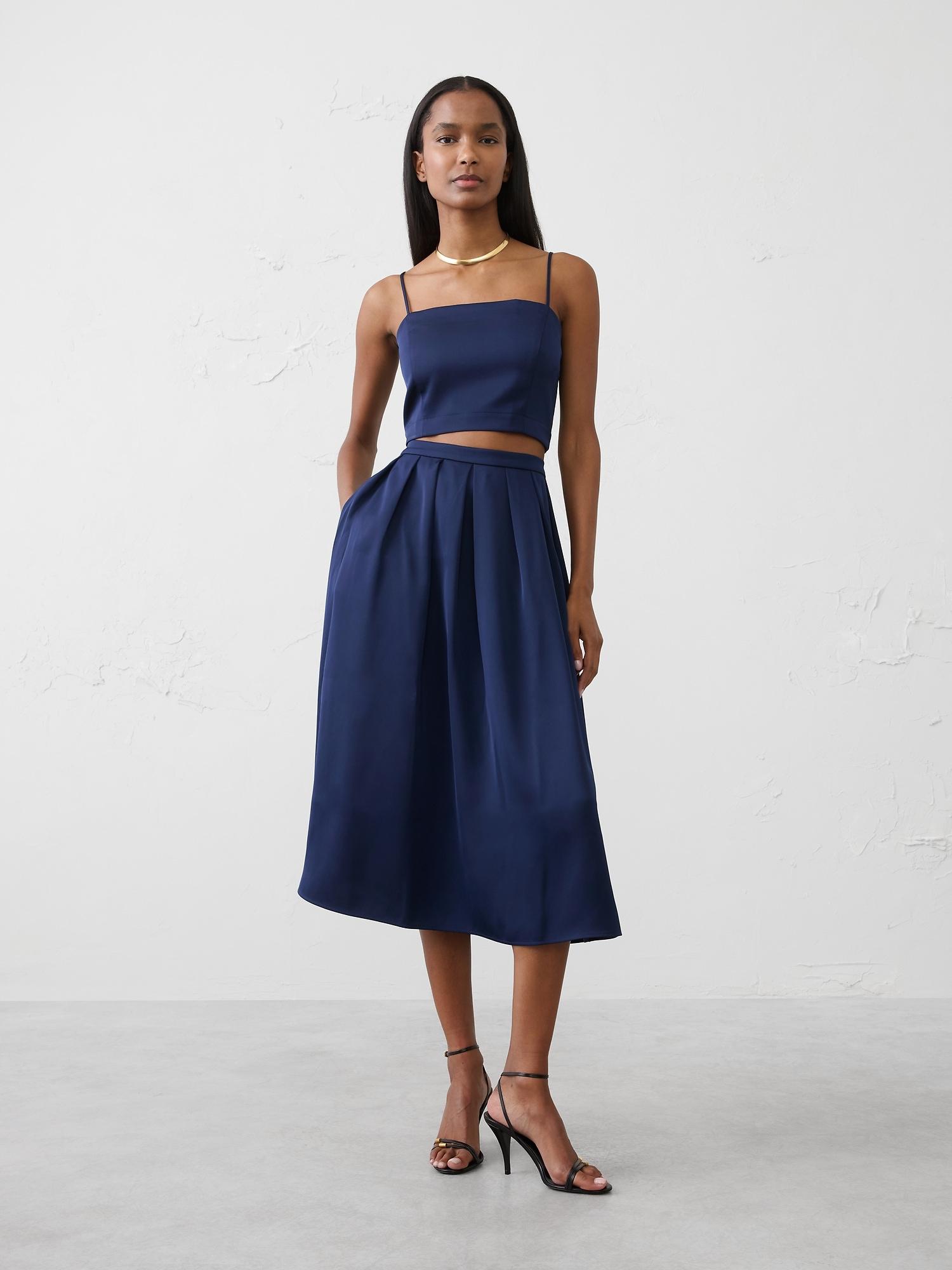 satin midi skirt