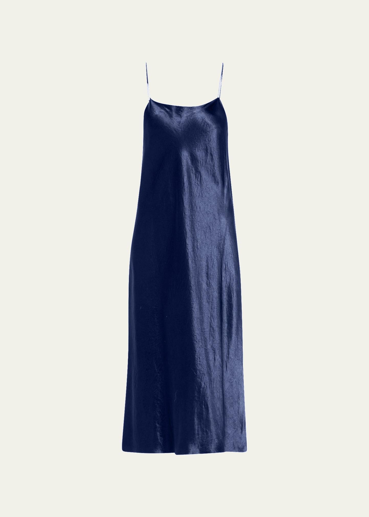 satin midi slip dress