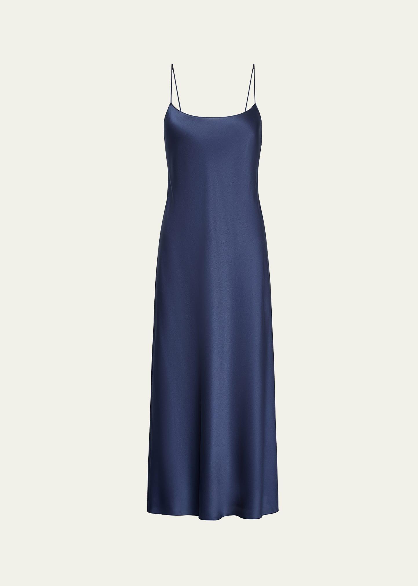 satin midi slip dress