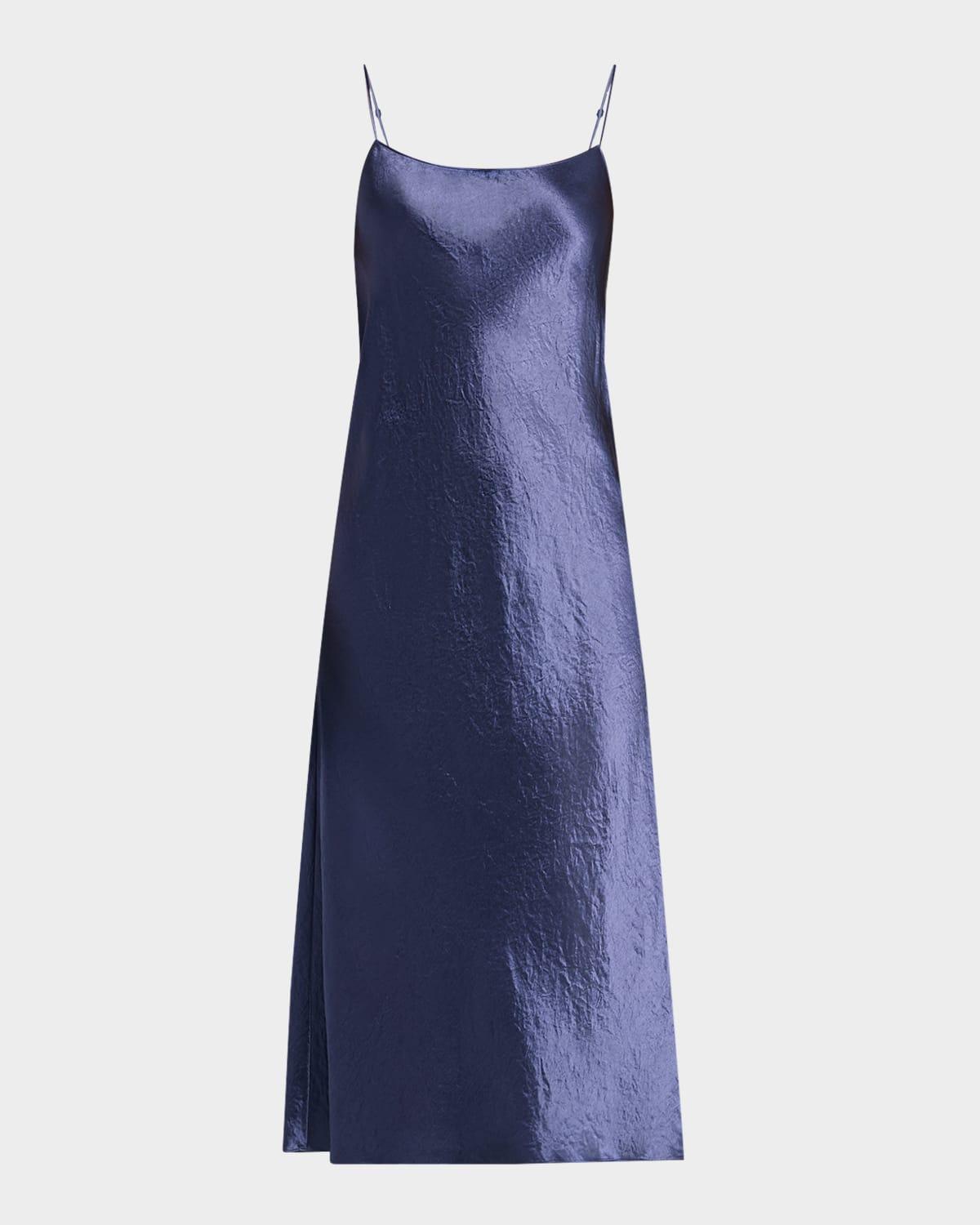 satin midi slip dress