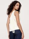 satin one-shoulder fringe top