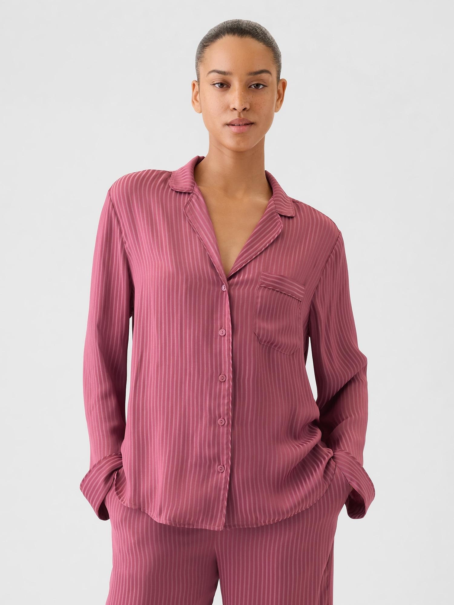 satin pj shirt