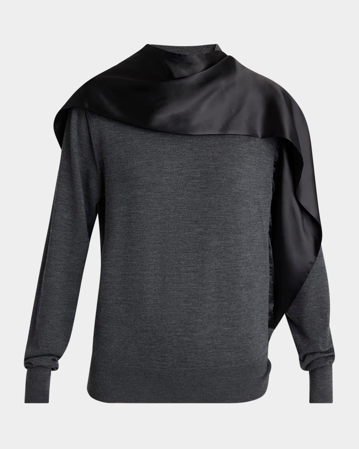 satin scarf wool sweater
