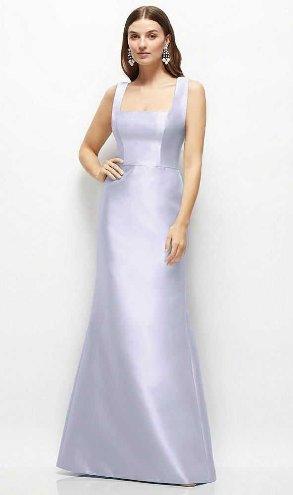 satin square neck fit and flare maxi dress