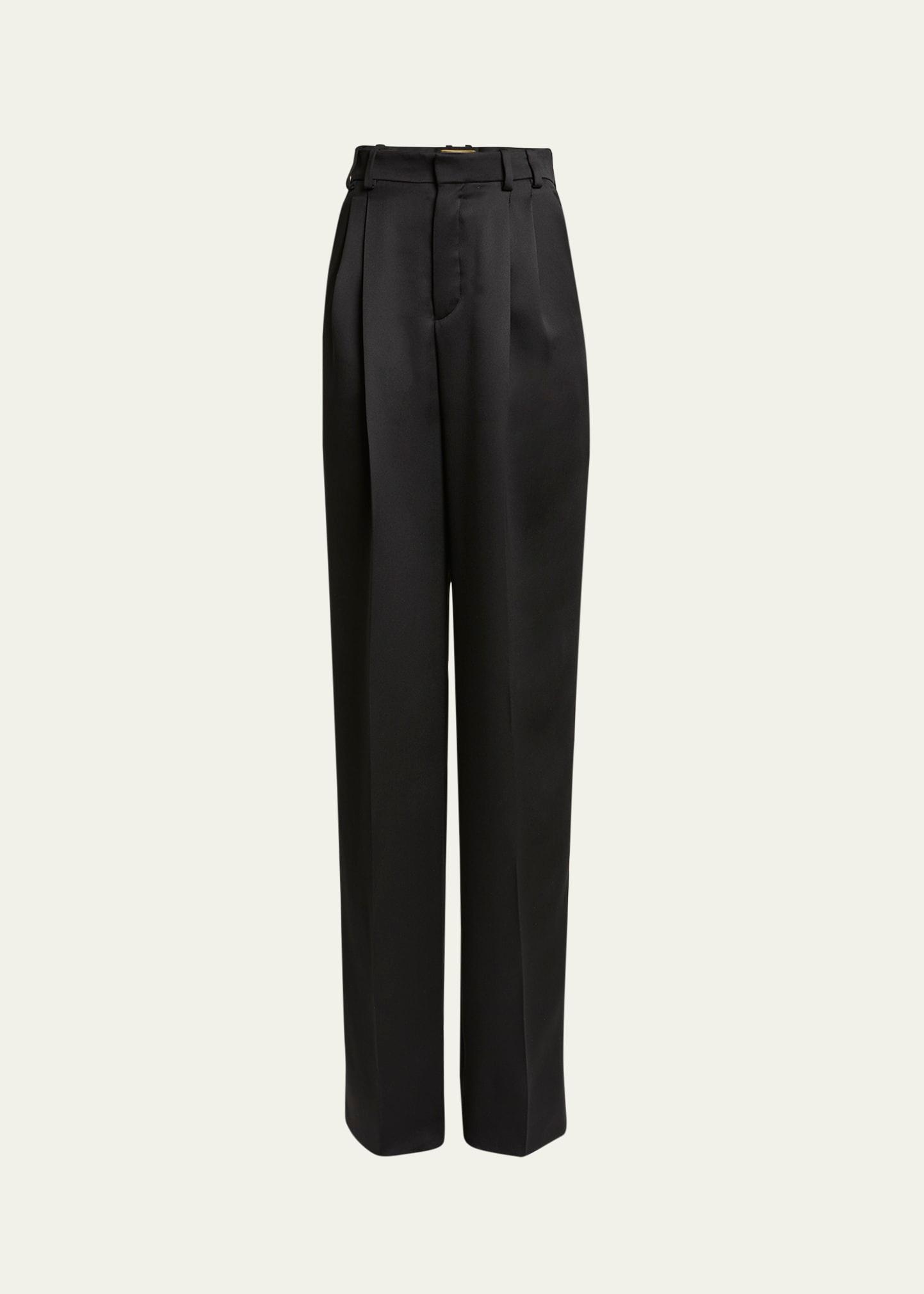satin straight-leg trousers