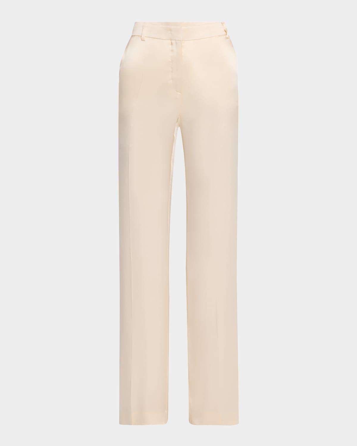 satin straight-leg trousers