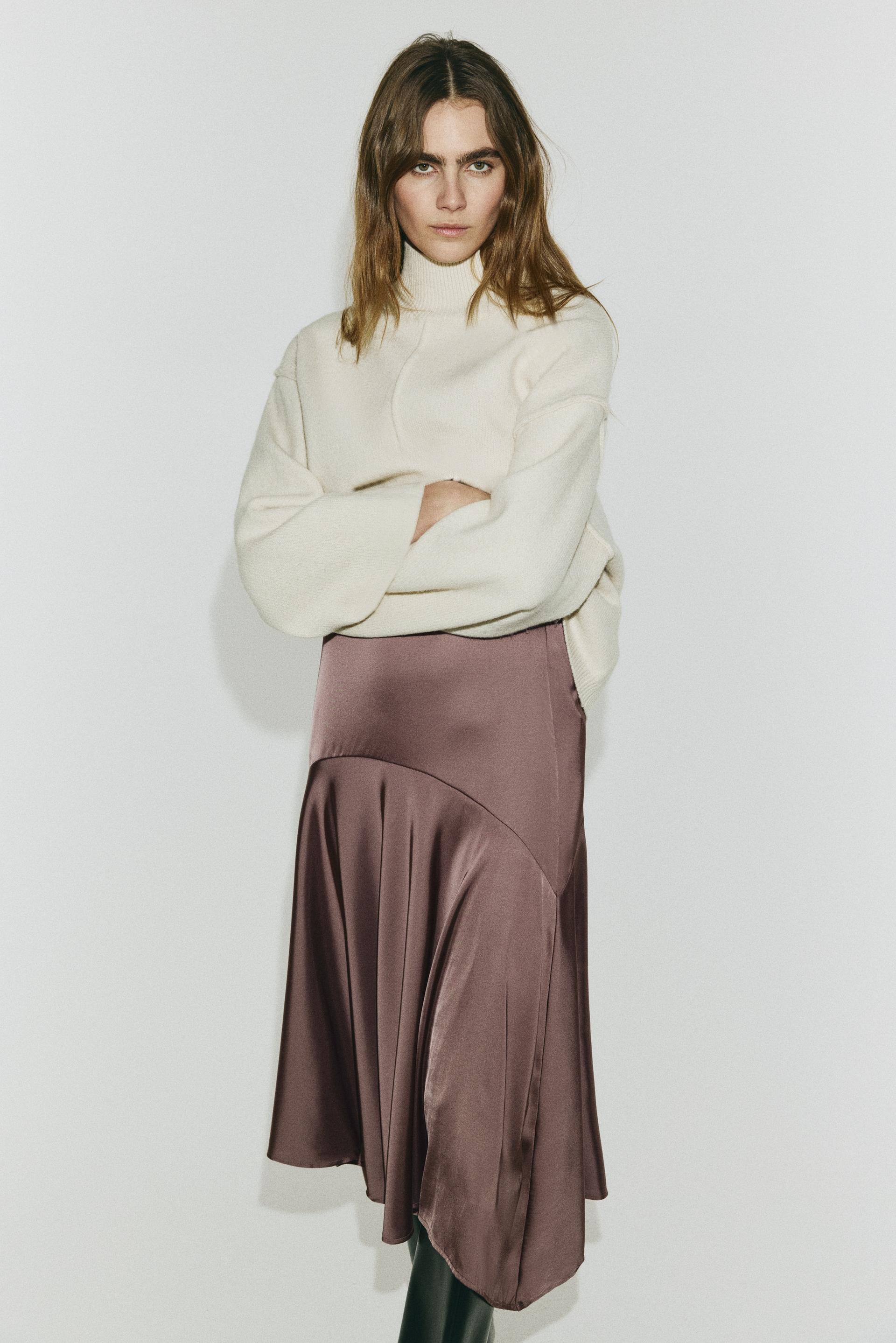 satin twill skirt
