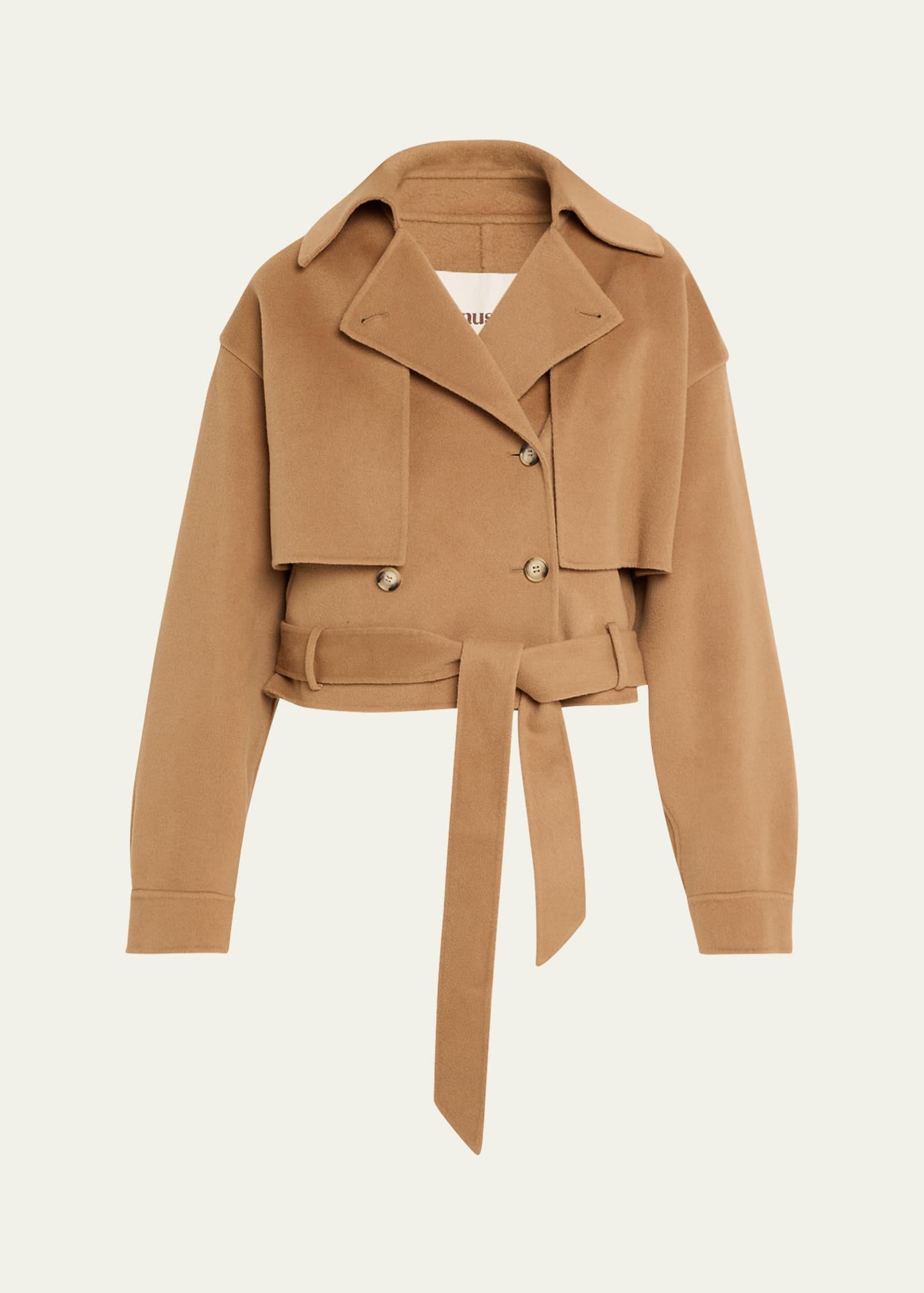 satoyo cropped trench coat