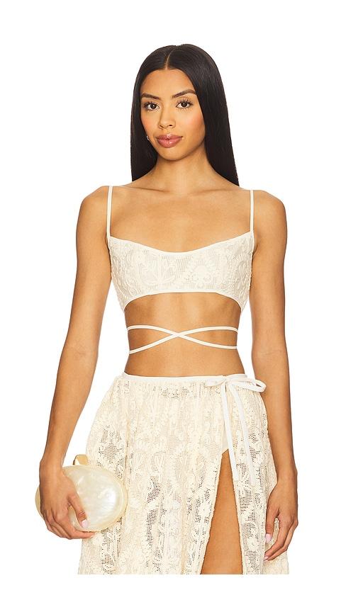 sau lee amare bralette in cream.