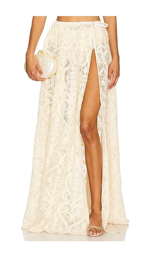 sau lee amare maxi skirt in cream.