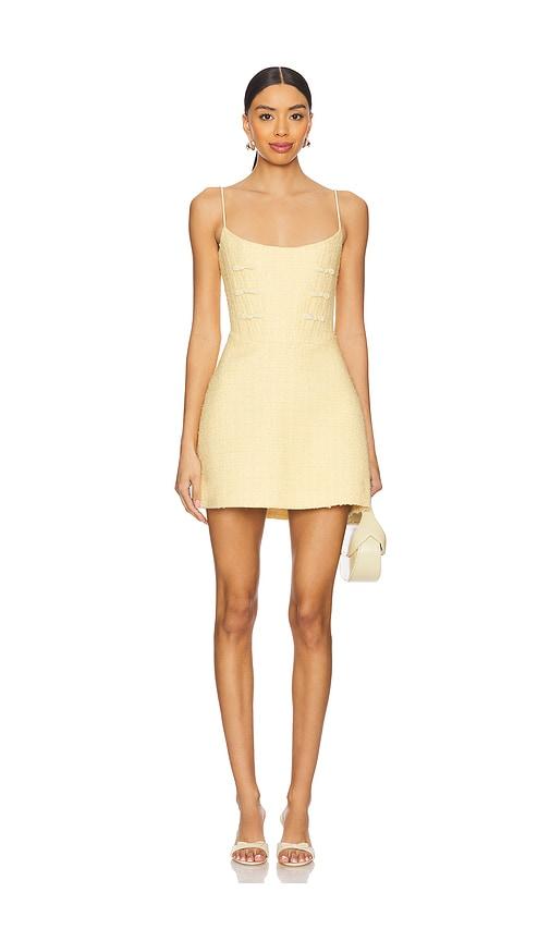 sau lee andi tweed dress in yellow.