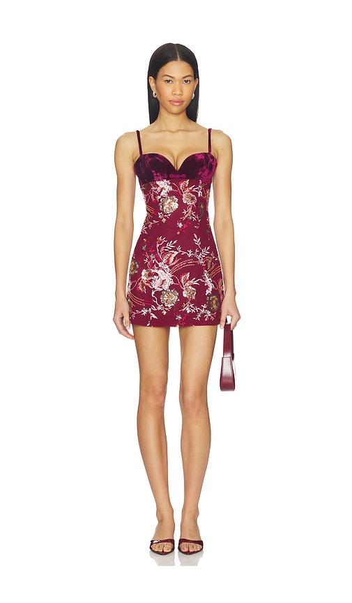 sau lee aura dress in wine.