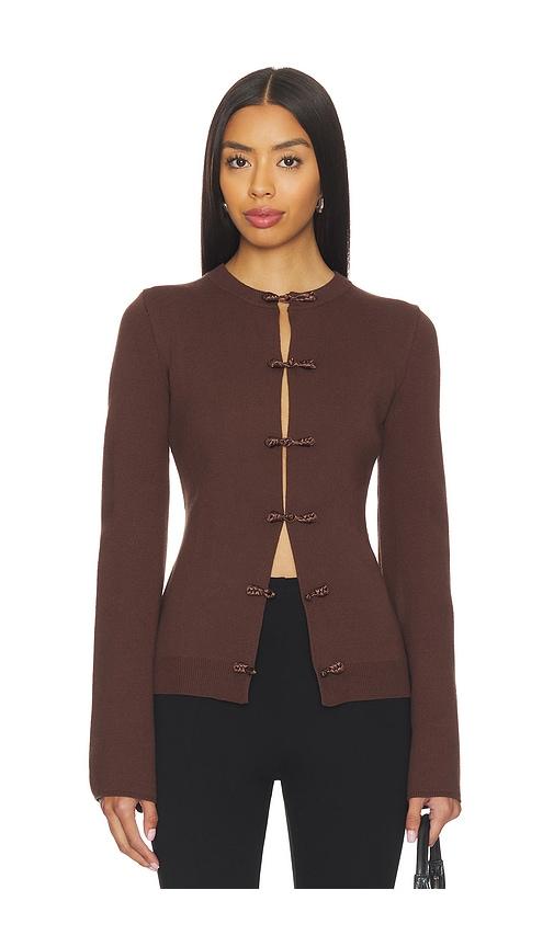 sau lee clover cardigan in brown.