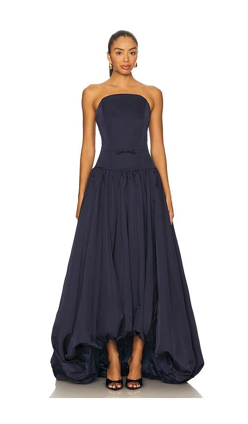 sau lee madeleine gown in navy.