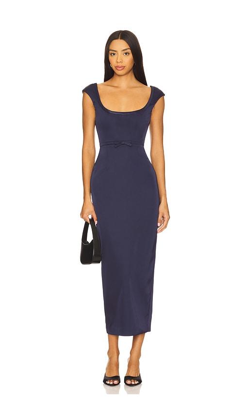 sau lee meadow dress in navy.