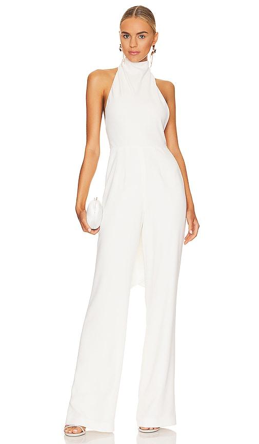 sau lee portia jumpsuit in ivory.
