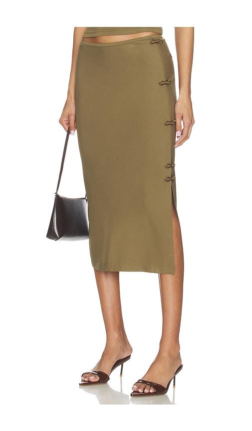 sau lee timo jersey skirt in olive.