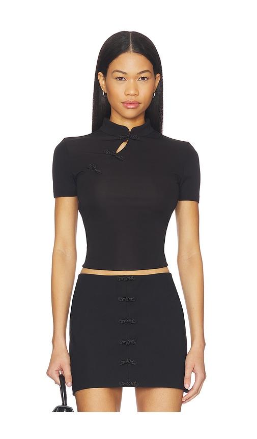 sau lee timo jersey top in black.