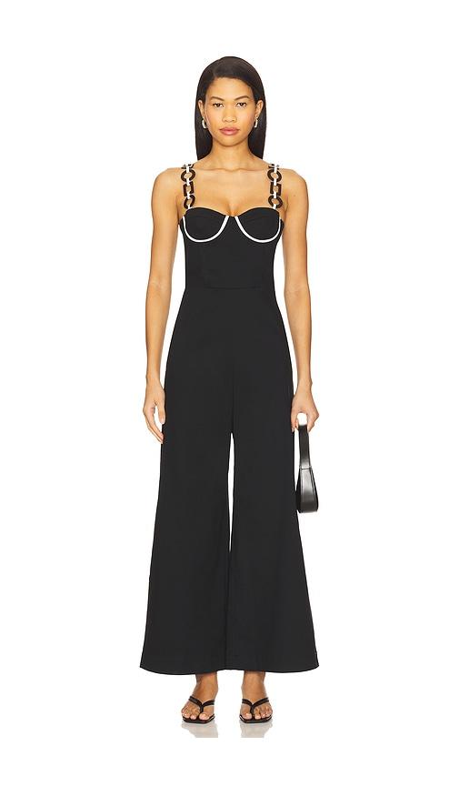 saudade charm jumpsuit in black.