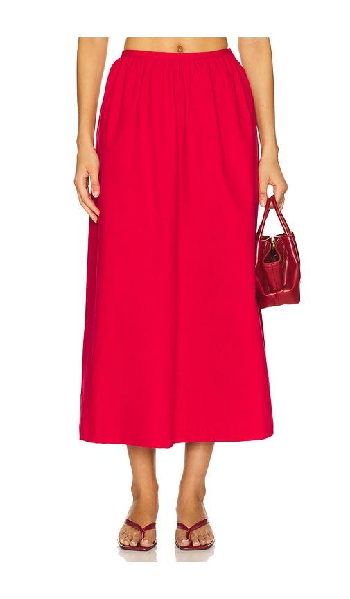saudade charm skirt in red.