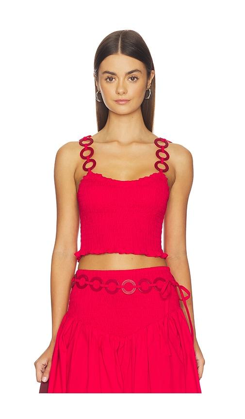 saudade solly set top in red.