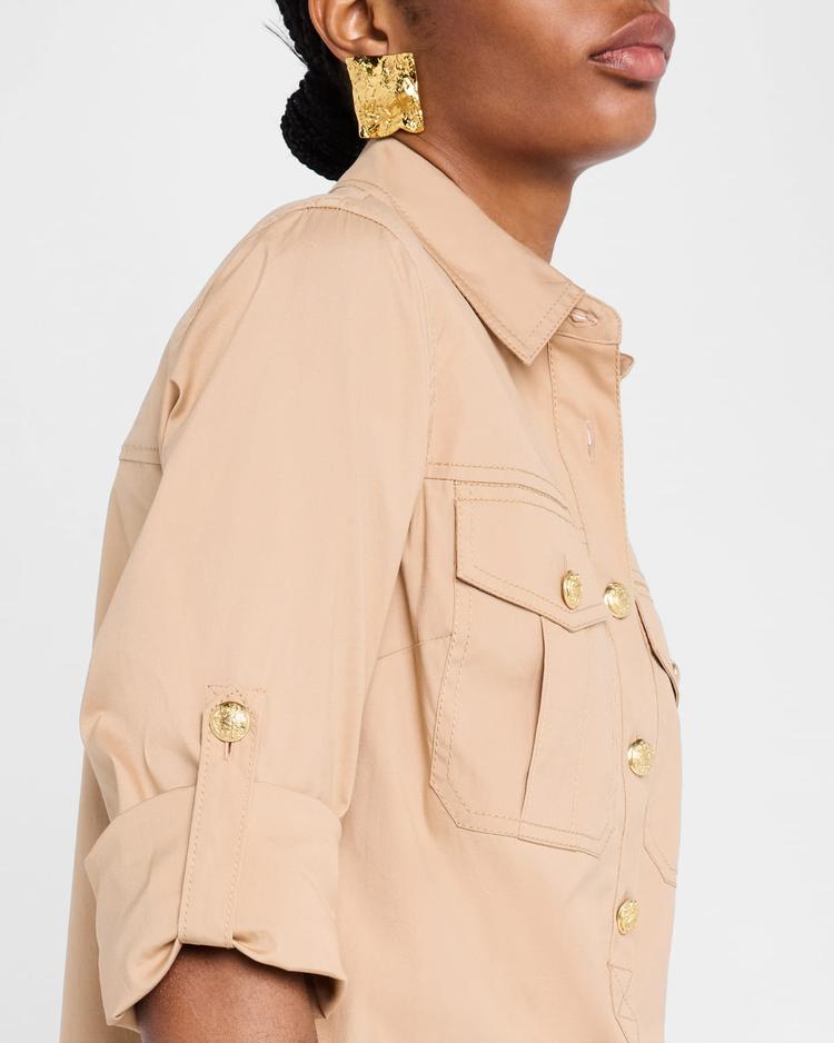 saude long-sleeve shirtdress
