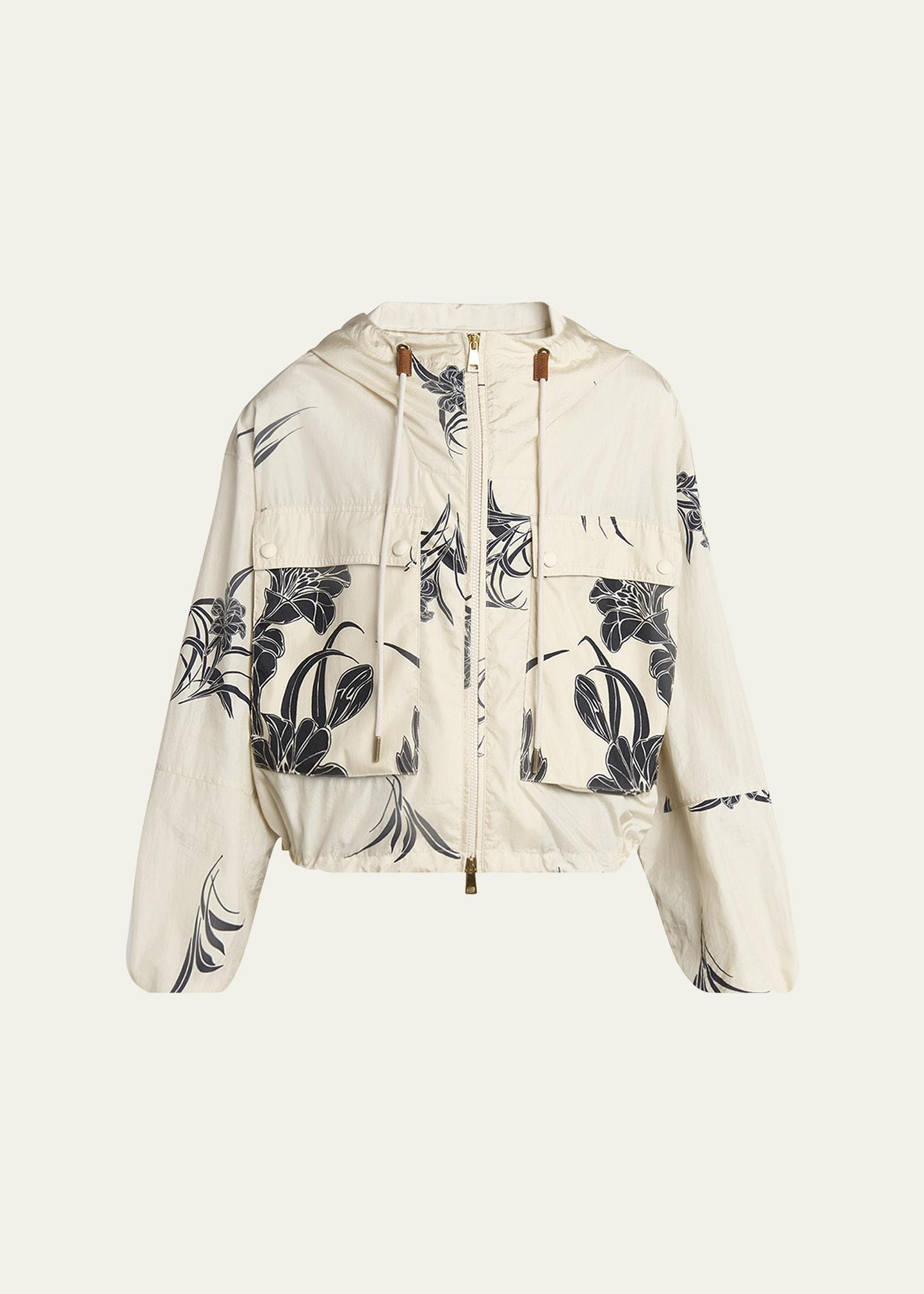 sauvan printed short parka