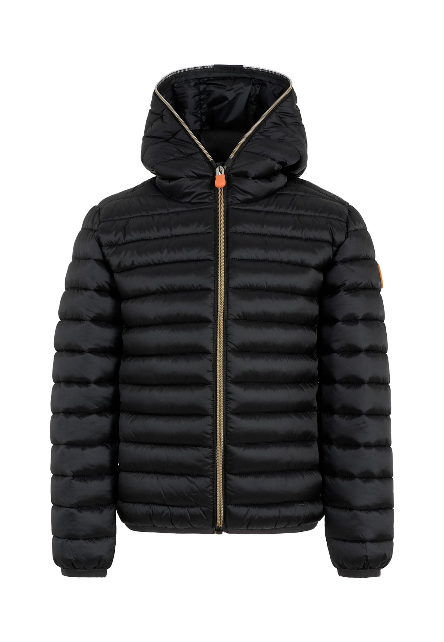 save the duck black iris down jacket for girl with logo