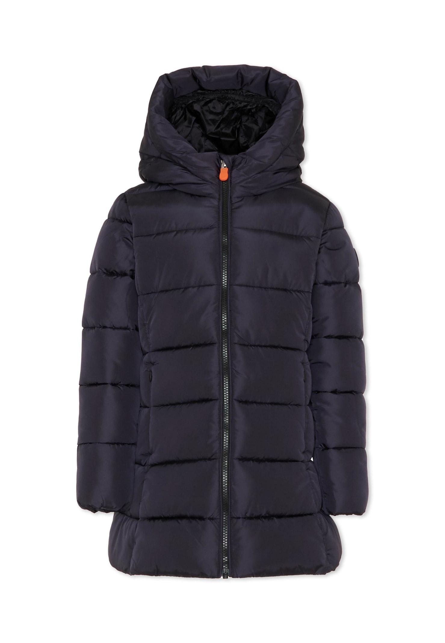 save the duck blue down jacket for girl with logo