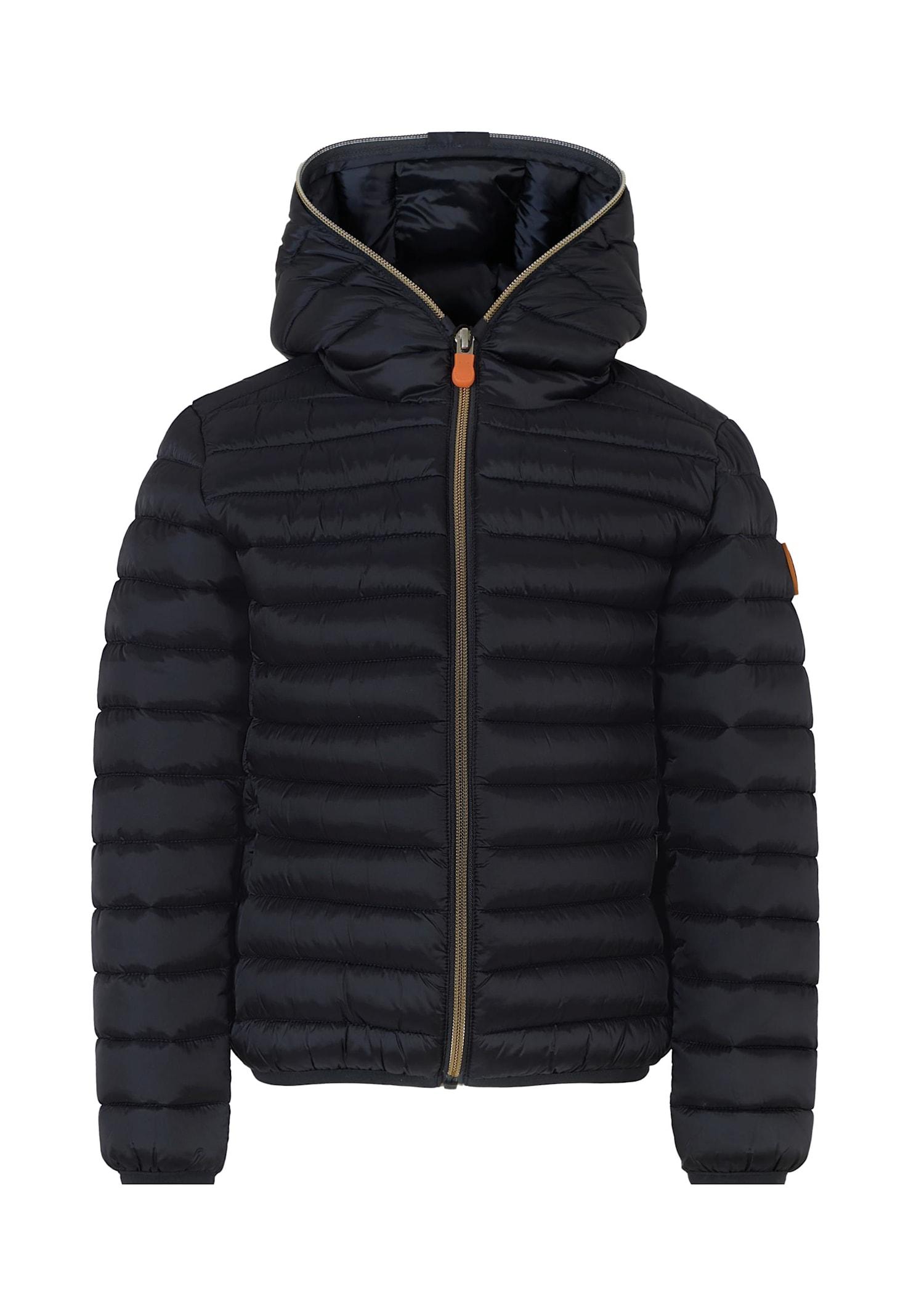 save the duck blue iris down jacket for girl with logo