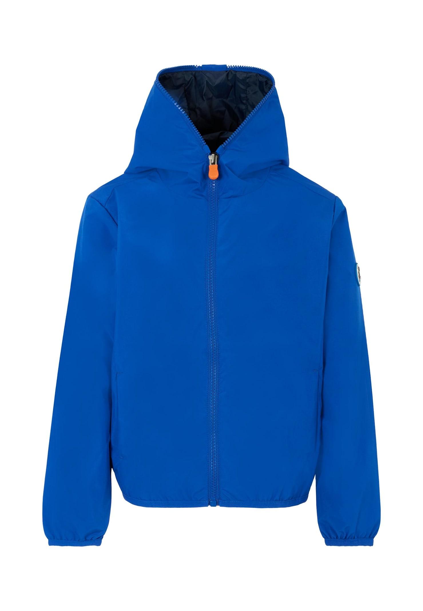 save the duck blue windbreaker for kids with logo
