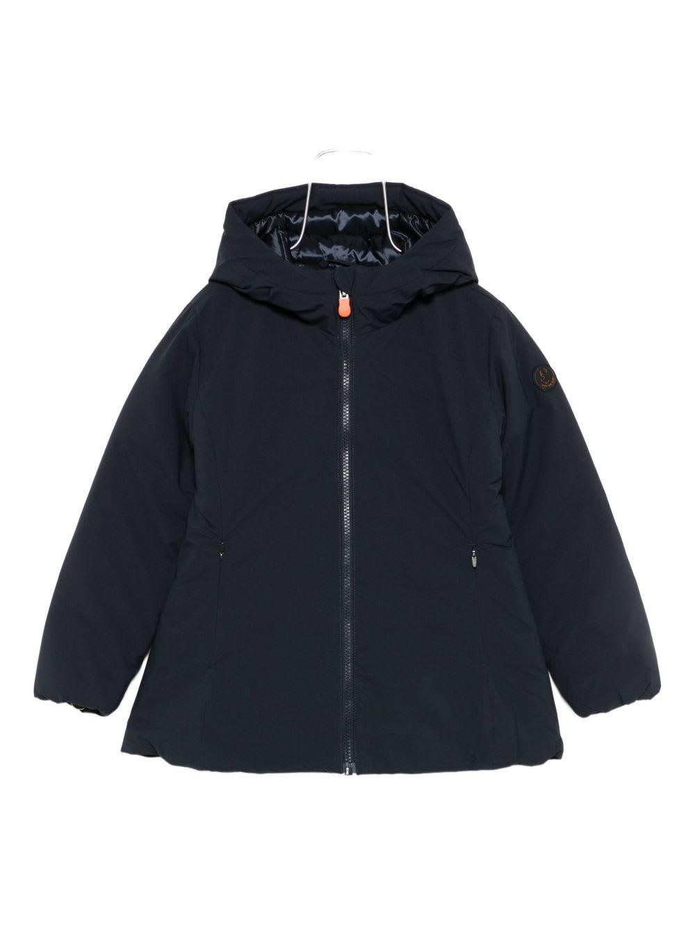 save the duck kids blue padded jacket with hood