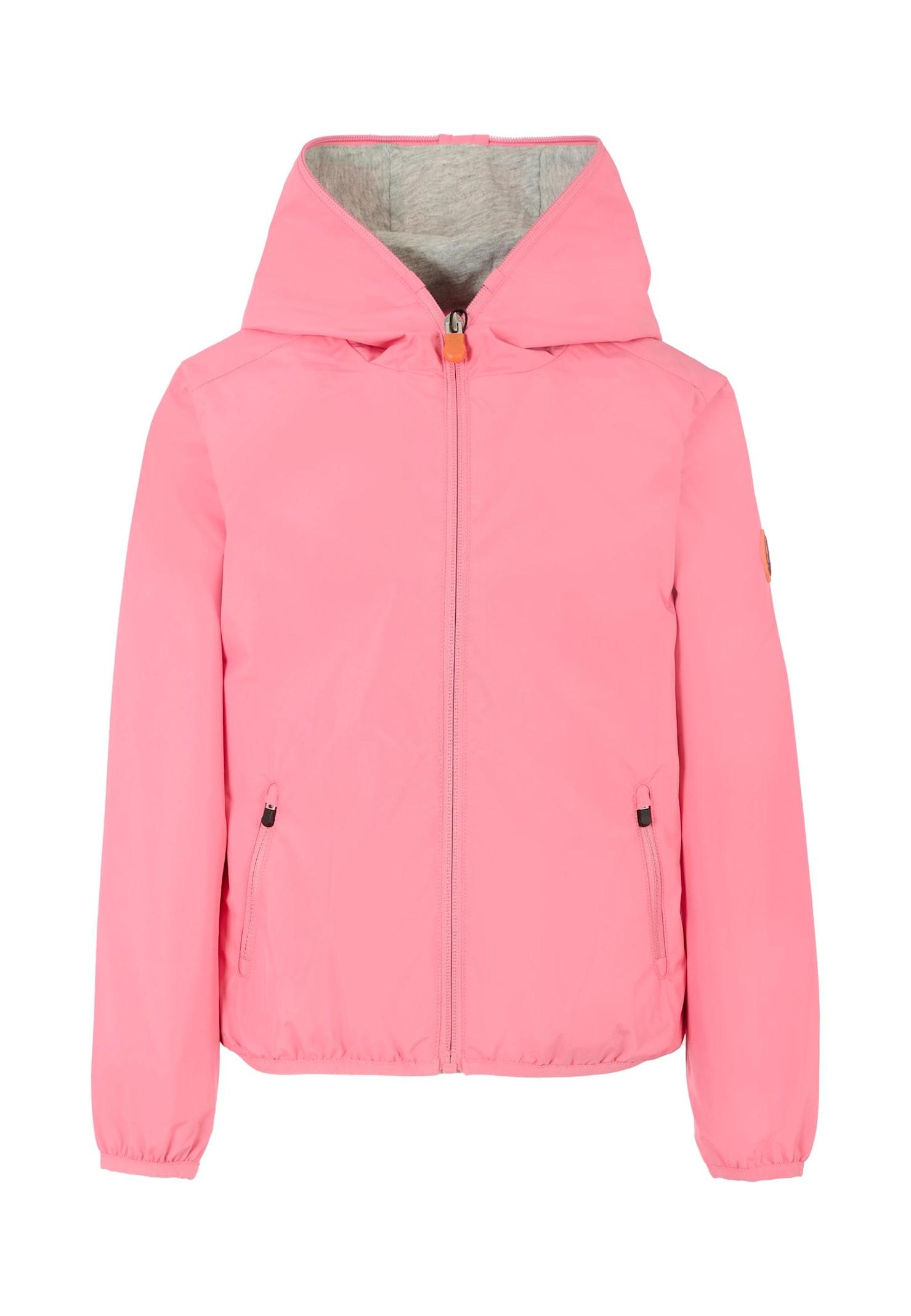 save the duck pink jules windbreaker for girl with logo