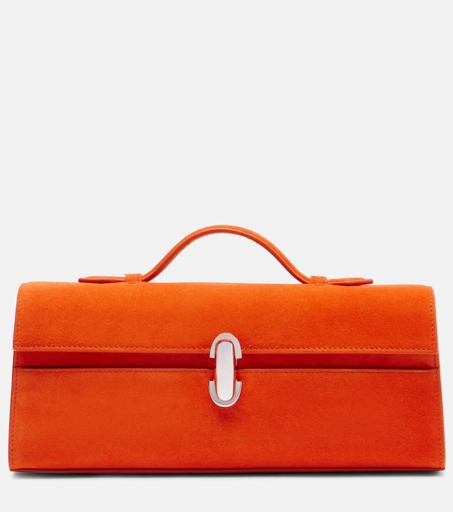 savette slim symmetry suede tote bag