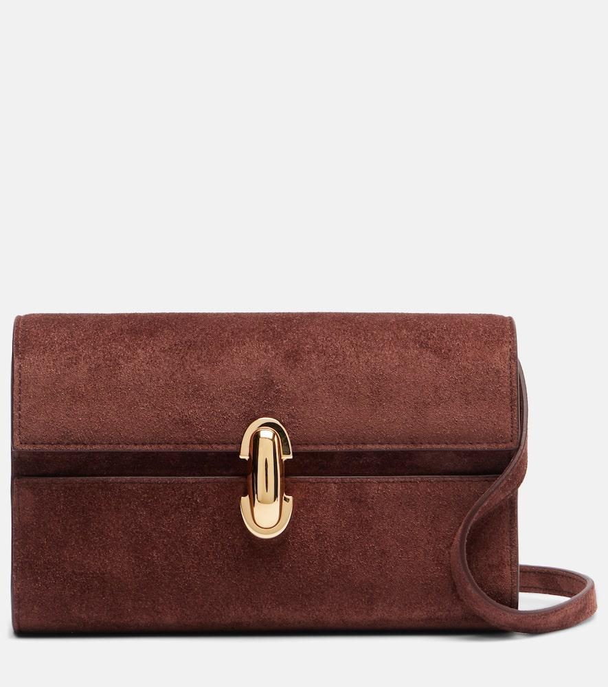 savette symmetry mini suede shoulder bag